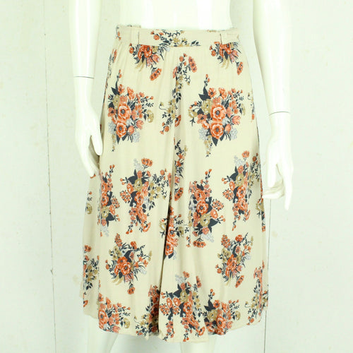 Vintage Rock Gr. M beige mehrfarbige geblümt High Waist Rock