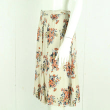 Laden Sie das Bild in den Galerie-Viewer, Vintage Maxirock Gr. M beige mehrfarbige geblümt High Waist Rock
