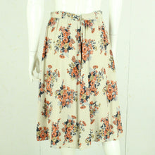 Laden Sie das Bild in den Galerie-Viewer, Vintage Rock Gr. M beige mehrfarbige geblümt High Waist Rock