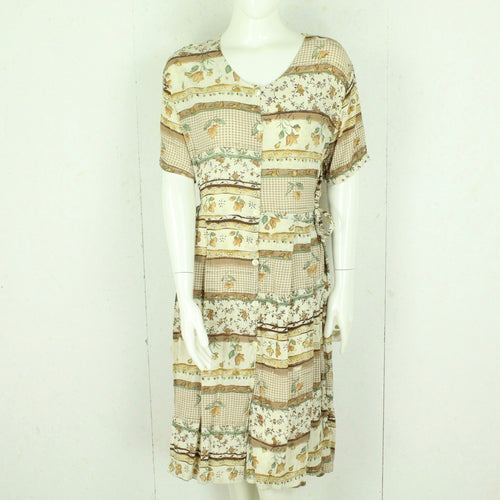 Vintage Midikleid Gr. M beige braun gemustert Kleid