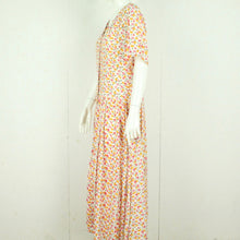 Laden Sie das Bild in den Galerie-Viewer, Vintage Maxikleid Gr. L creme mehrfarbig geblümt Kleid