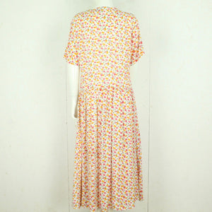 Vintage Maxikleid Gr. L creme mehrfarbig geblümt Kleid