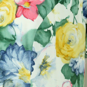 Vintage Midikleid Gr. L weiß mehrfarbig geblümt Kleid