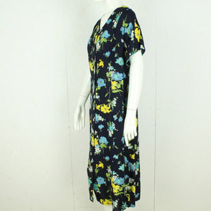 Vintage Midikleid Gr. L schwarz mehrfarbig geblümt Kleid