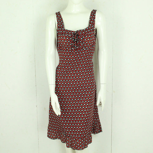 Vintage Midikleid Gr. M rot schwarz geblümt Slip Dress Kleid