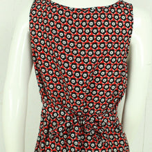 Laden Sie das Bild in den Galerie-Viewer, Vintage Midikleid Gr. M rot schwarz geblümt Kleid