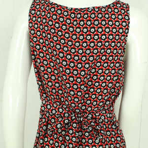 Vintage Midikleid Gr. M rot schwarz geblümt Kleid