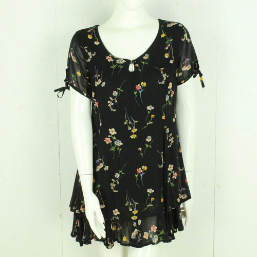 Vintage Minikleid Gr. S schwarz mehrfarbig gemustert Slip Dress Kleid