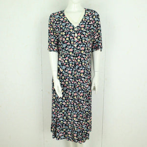 Vintage Midikleid Gr. M schwarz mehrfarbig geblümt Kleid