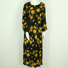 Laden Sie das Bild in den Galerie-Viewer, Vintage Maxikleid Gr. L schwarz mehrfarbig geblümt Slip Dress Kleid