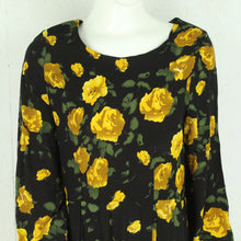 Laden Sie das Bild in den Galerie-Viewer, Vintage Maxikleid Gr. L schwarz mehrfarbig geblümt Kleid