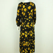 Laden Sie das Bild in den Galerie-Viewer, Vintage Maxikleid Gr. L schwarz mehrfarbig geblümt Slip Dress Kleid