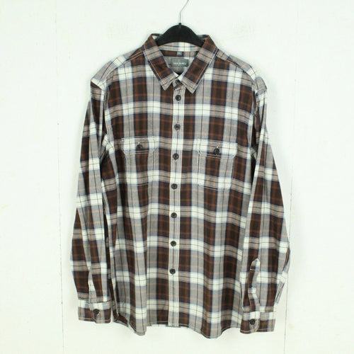 Vintage Flanellhemd Gr. XXL braun weiß blau kariert Flanell