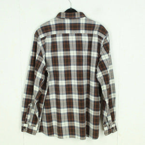 Vintage Flanellhemd Gr. XXL braun weiß blau kariert Flanell