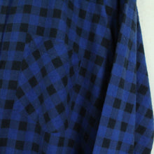 Laden Sie das Bild in den Galerie-Viewer, Vintage Flanellhemd Gr. XXL blau schwarz kariert Flanell