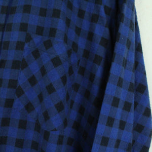 Vintage Flanellhemd Gr. XXL blau schwarz kariert Flanell