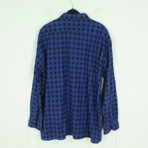 Vintage Flanellhemd Gr. XXL blau schwarz kariert Flanell
