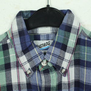 Vintage Flanellhemd Gr. XL blau mehrfarbig kariert Flanell