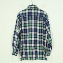 Laden Sie das Bild in den Galerie-Viewer, Vintage Flanellhemd Gr. XL blau mehrfarbig kariert Flanell
