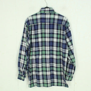 Vintage Flanellhemd Gr. XL blau mehrfarbig kariert Flanell