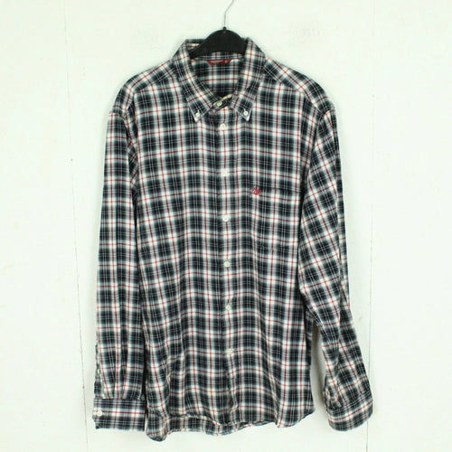 Vintage CARRERA Flanellhemd Gr. XL blau weiß rot kariert Flanell