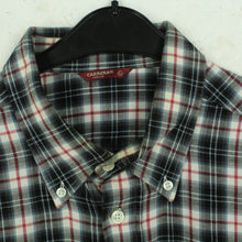 Laden Sie das Bild in den Galerie-Viewer, Vintage CARRERA Flanellhemd Gr. XL blau weiß rot kariert Flanell
