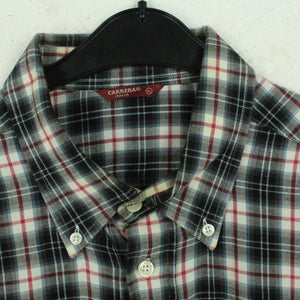 Vintage CARRERA Flanellhemd Gr. XL blau weiß rot kariert Flanell