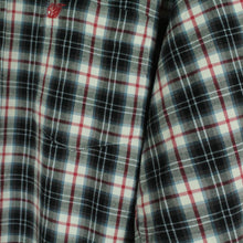 Laden Sie das Bild in den Galerie-Viewer, Vintage CARRERA Flanellhemd Gr. XL blau weiß rot kariert Flanell