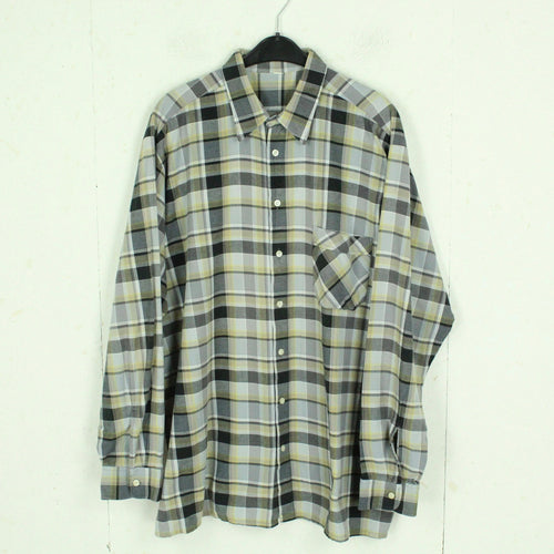 Vintage Flanellhemd Gr. XXL grau mehrfarbig kariert Flanell