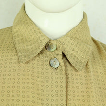 Laden Sie das Bild in den Galerie-Viewer, Vintage Bluse Gr. M ocker braun gemustert langarm