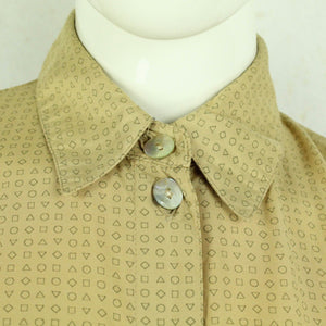 Vintage Bluse Gr. M ocker braun gemustert langarm