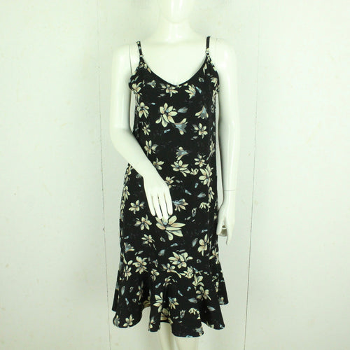Vintage Y2K Kleid Gr. L schwarz geblümt Slip Dress
