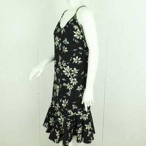 Vintage Y2K Kleid Gr. L schwarz geblümt Slip Dress