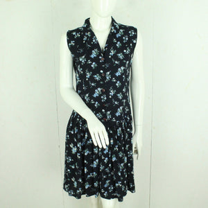 Vintage Y2K Kleid Gr. M schwarz blau geblümt Slip Dress