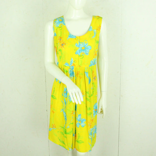 Vintage Y2K Kleid Gr. M gelb blau geblümt Slip Dress