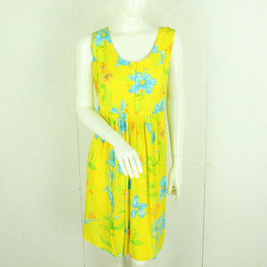 Vintage Y2K Kleid Gr. M gelb blau geblümt Slip Dress