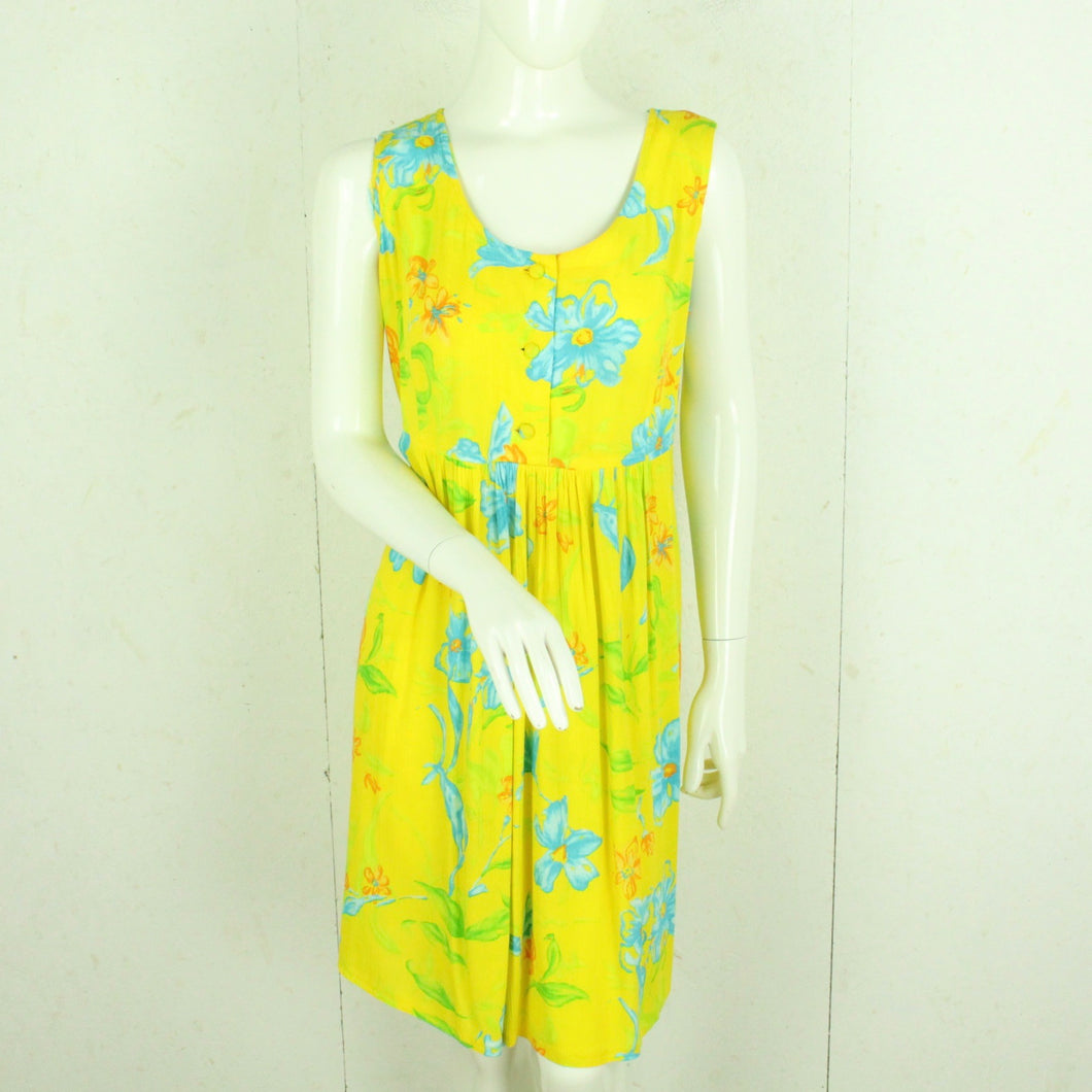 Vintage Y2K Kleid Gr. M gelb blau geblümt Slip Dress