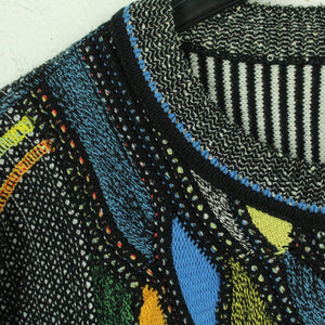 Vintage CARLO COLUCCI Pullover Gr. M bunt Crazy Pattern Strick