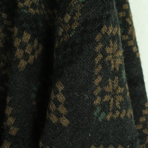Vintage Pullover mit Wolle Gr. M grau mehrfarbig Crazy Pattern Strick