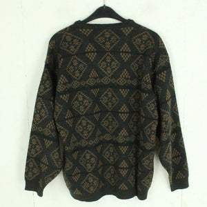 Vintage Pullover mit Wolle Gr. M grau mehrfarbig Crazy Pattern Strick