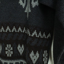 Laden Sie das Bild in den Galerie-Viewer, Vintage Pullover mit Wolle Gr. XL grau mehrfarbig gemustert Strick
