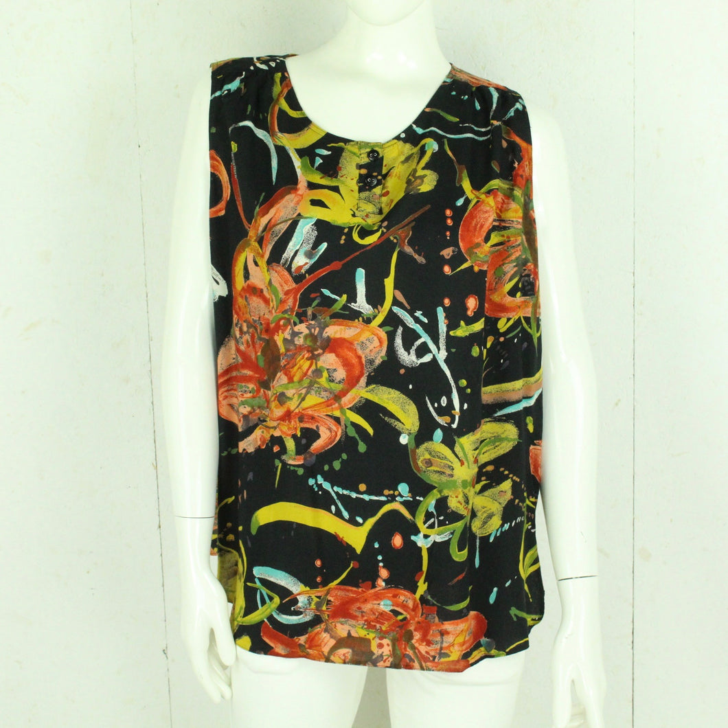 Vintage Bluse Gr. M  schwarz bunt Crazy Pattern