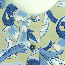 Laden Sie das Bild in den Galerie-Viewer, Vintage Bluse Gr. M grün blau weiß abstrakt gemustert