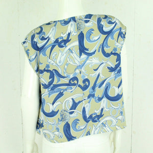 Vintage Bluse Gr. M grün blau weiß abstrakt gemustert