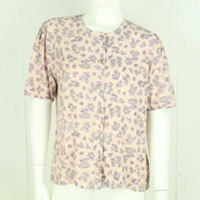 Laden Sie das Bild in den Galerie-Viewer, Vintage Bluse Gr. S rosa mehrfarbig geblümt kurzarm