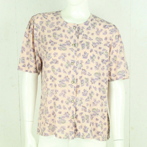 Vintage Bluse Gr. S mehrfarbig geblümt kurzarm