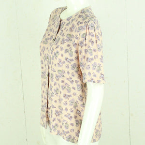 Vintage Bluse Gr. S rosa mehrfarbig geblümt kurzarm
