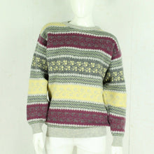 Laden Sie das Bild in den Galerie-Viewer, Vintage Wollpullover Gr. M mehrfarbig Crazy Pattern Wolle Strick