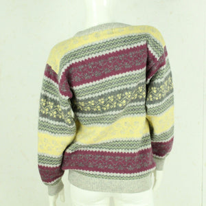 Vintage Wollpullover Gr. M mehrfarbig Crazy Pattern Wolle Strick