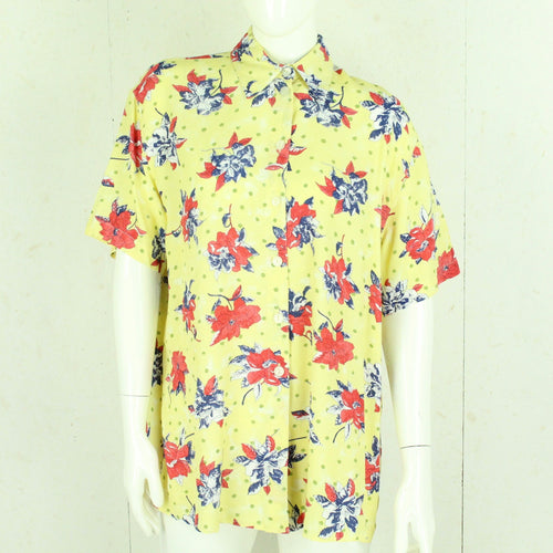 Vintage Bluse Gr. S mehrfarbig geblümt kurzarm